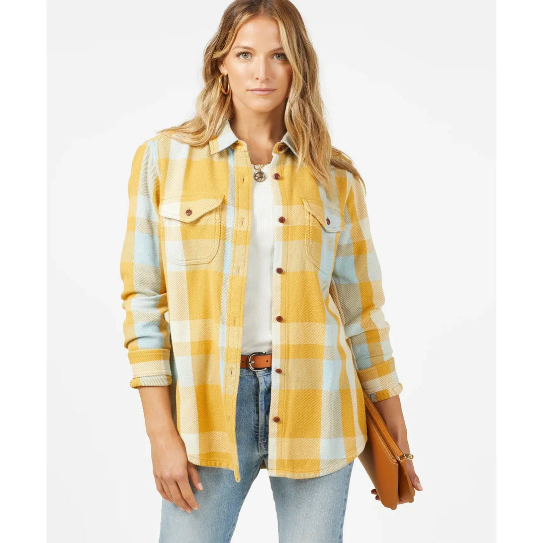 outerknown chemise blanket femme jaune