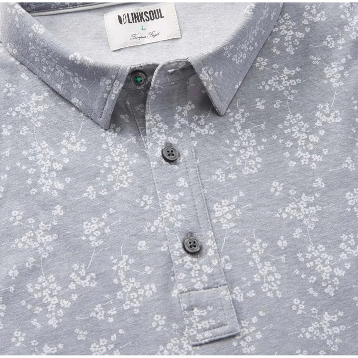 polo de golf linksoul blossom make par not war gris col