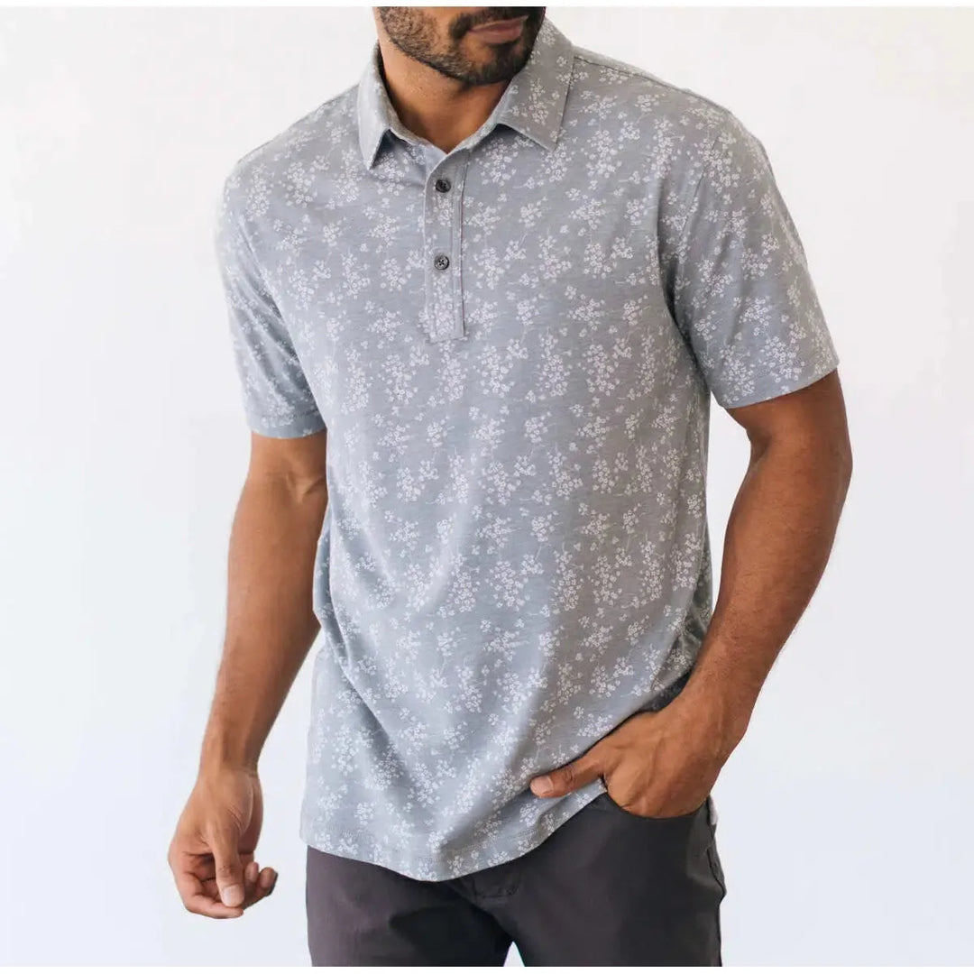 polo de golf linksoul blossom make par not war gris porté