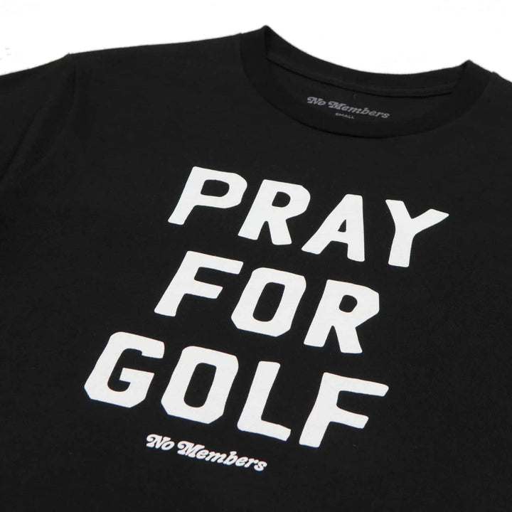tee shirt de golf no members pray for golf logo