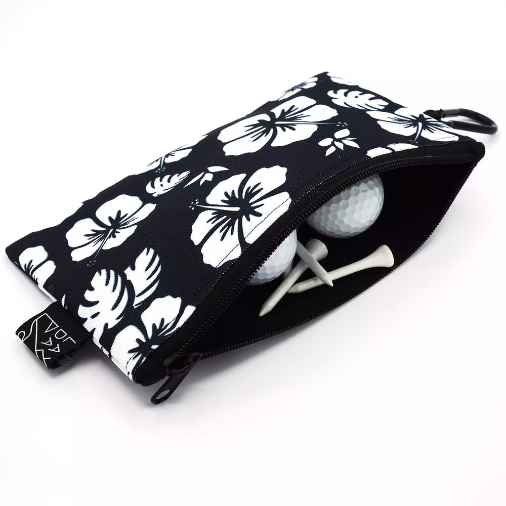 petite pochette golf lay day golf tropical bloom black fleurs