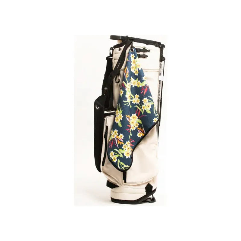 serviette de golf lay day golf hawaiian flowers bleue sac