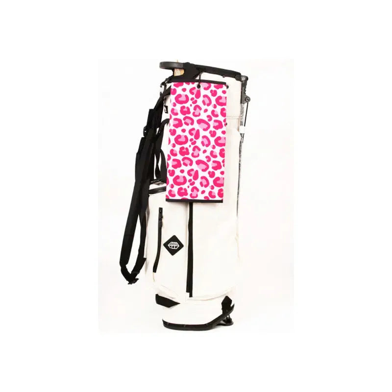 serviette de golf trifold lay day golf leopardo pink sac